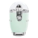 Smeg CJF11PGEU juicer side view showing pastel green retro design