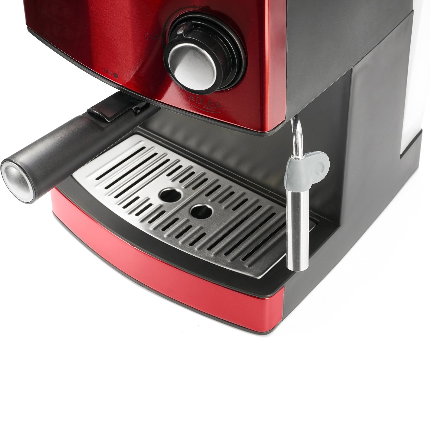 Adler coffee machine AD4404 front view showcasing drip tray