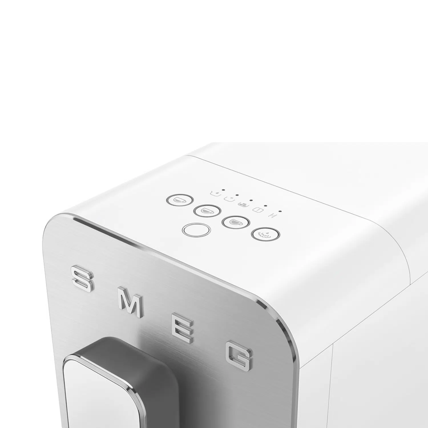 Smeg coffee machine BCC12WHMEU top view in white color