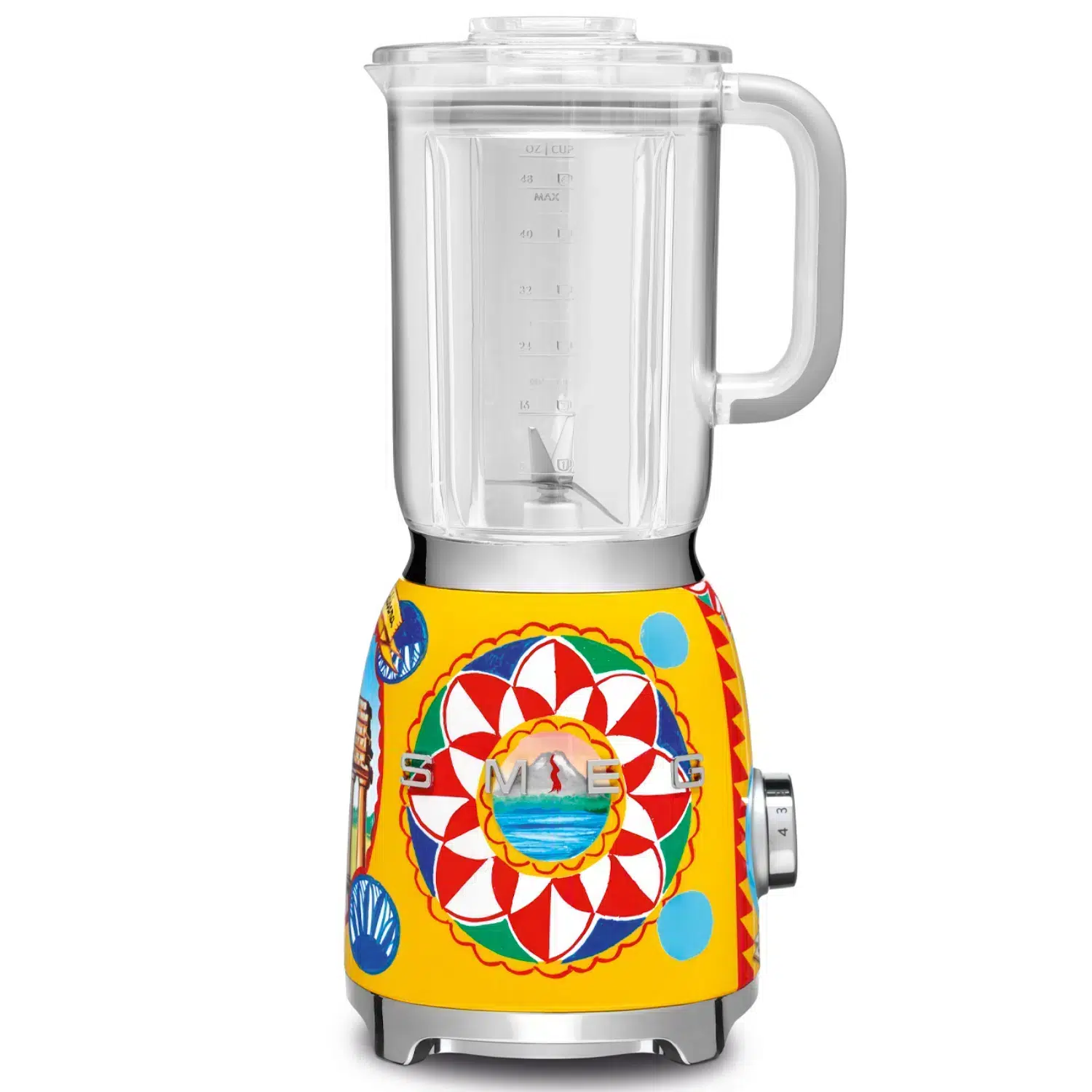 Smeg Dolce & Gabbana blender BLF01DGEU front view with artistic design