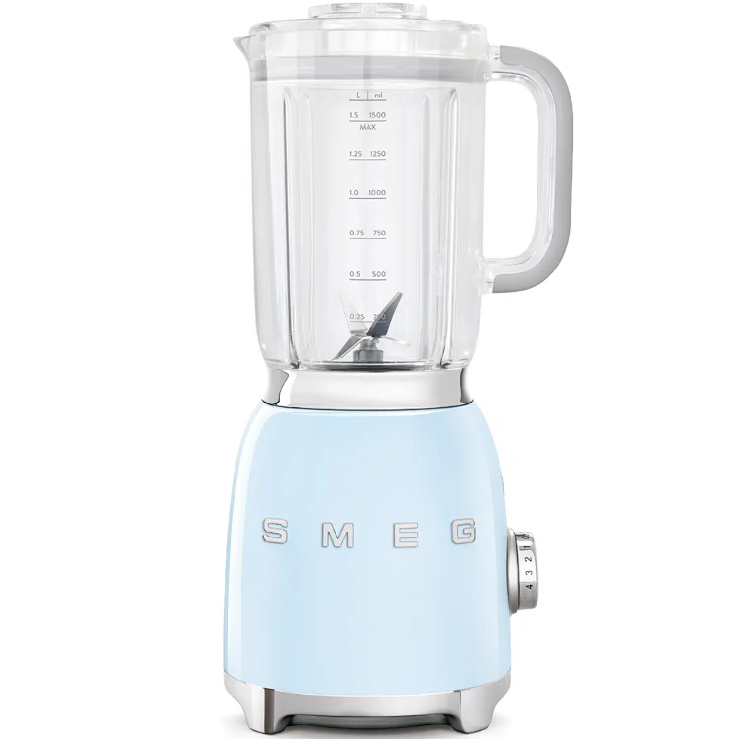 Smeg Blender 1.5 liters BLF01PBEU front view showing retro design