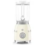 Smeg Creme blender BLF03CREU back view with stainless steel blades