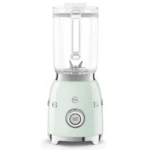 Smeg pastel green blender BLF03PGEU front view with ergonomic handle