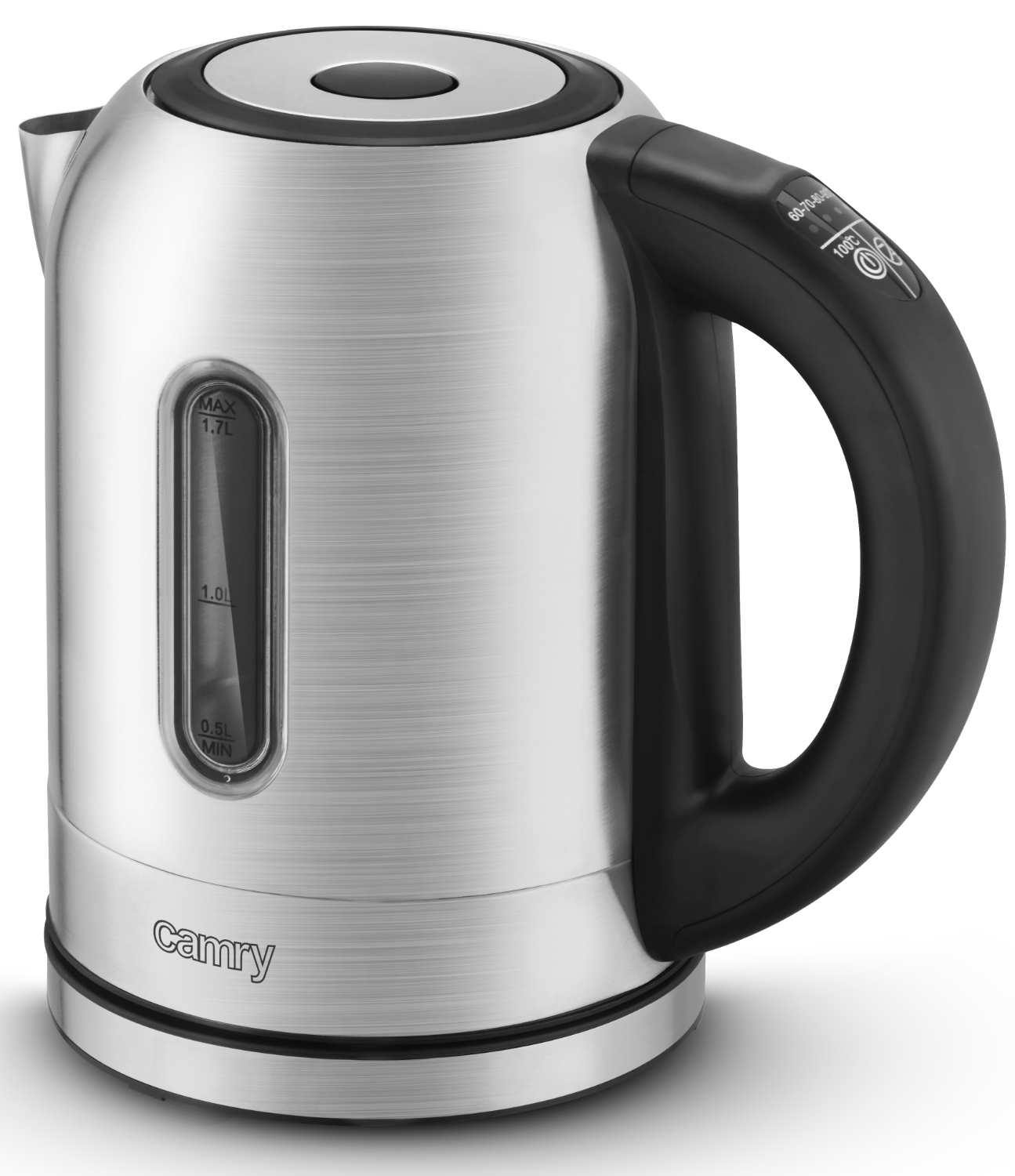 Camry kettle CR1253 front view with power switch and handle