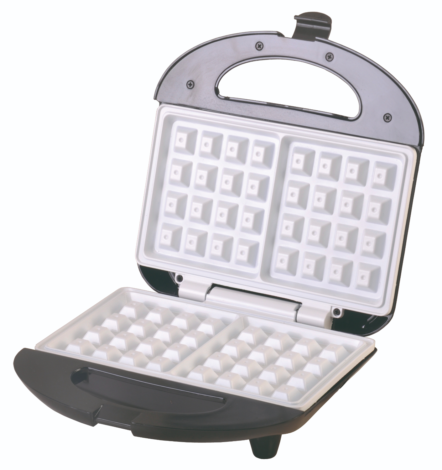 Camry waffle maker CR 3019 front view with non-stick plates