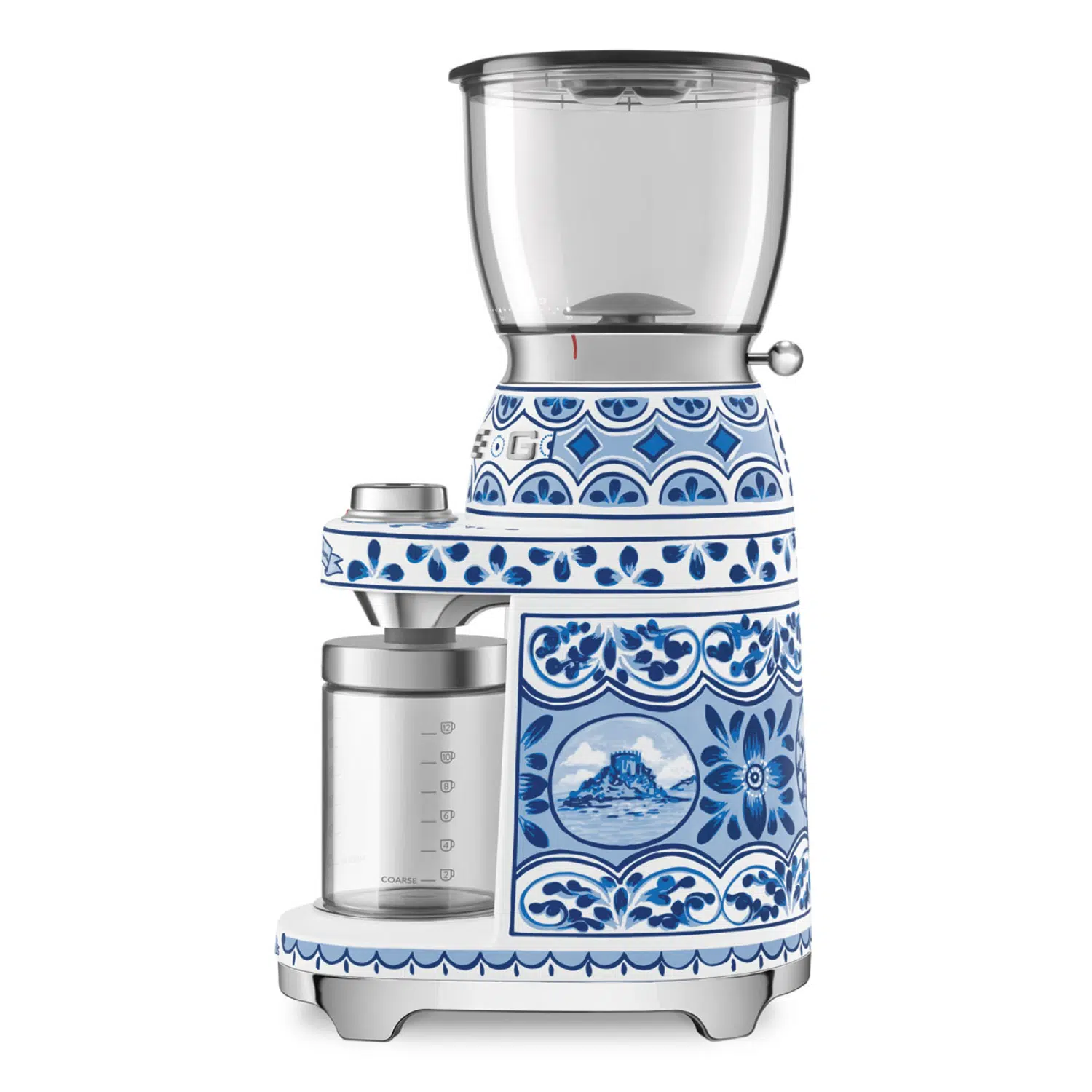 Artistic Smeg CGF01DGBEU Dolce and Gabbana edition coffee grinder with bean hopper
