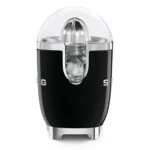 Smeg CJF11BLEU Side view showing stainless steel and black finish
