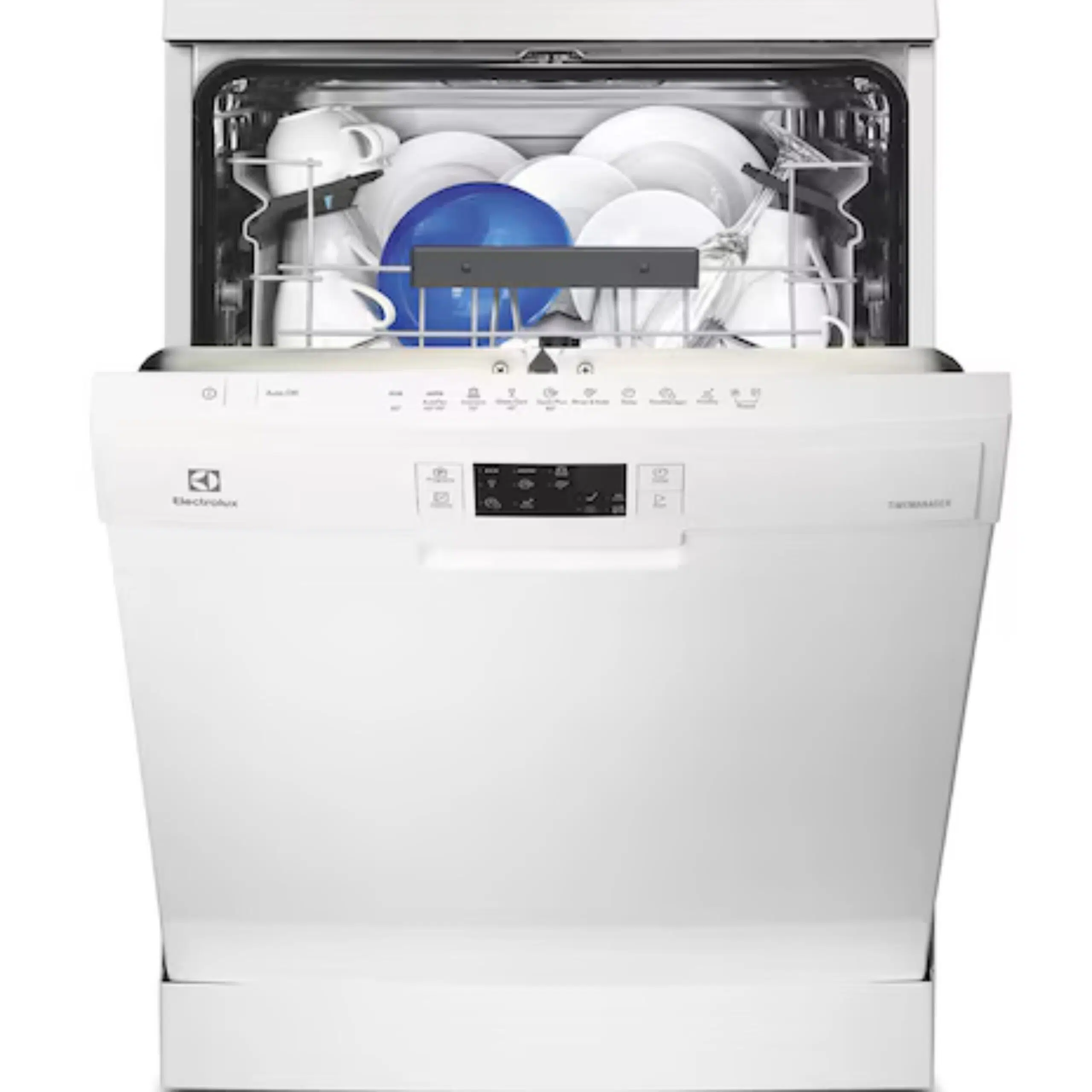 Electrolux Dishwasher ESF5542LOW open door with loaded dishes