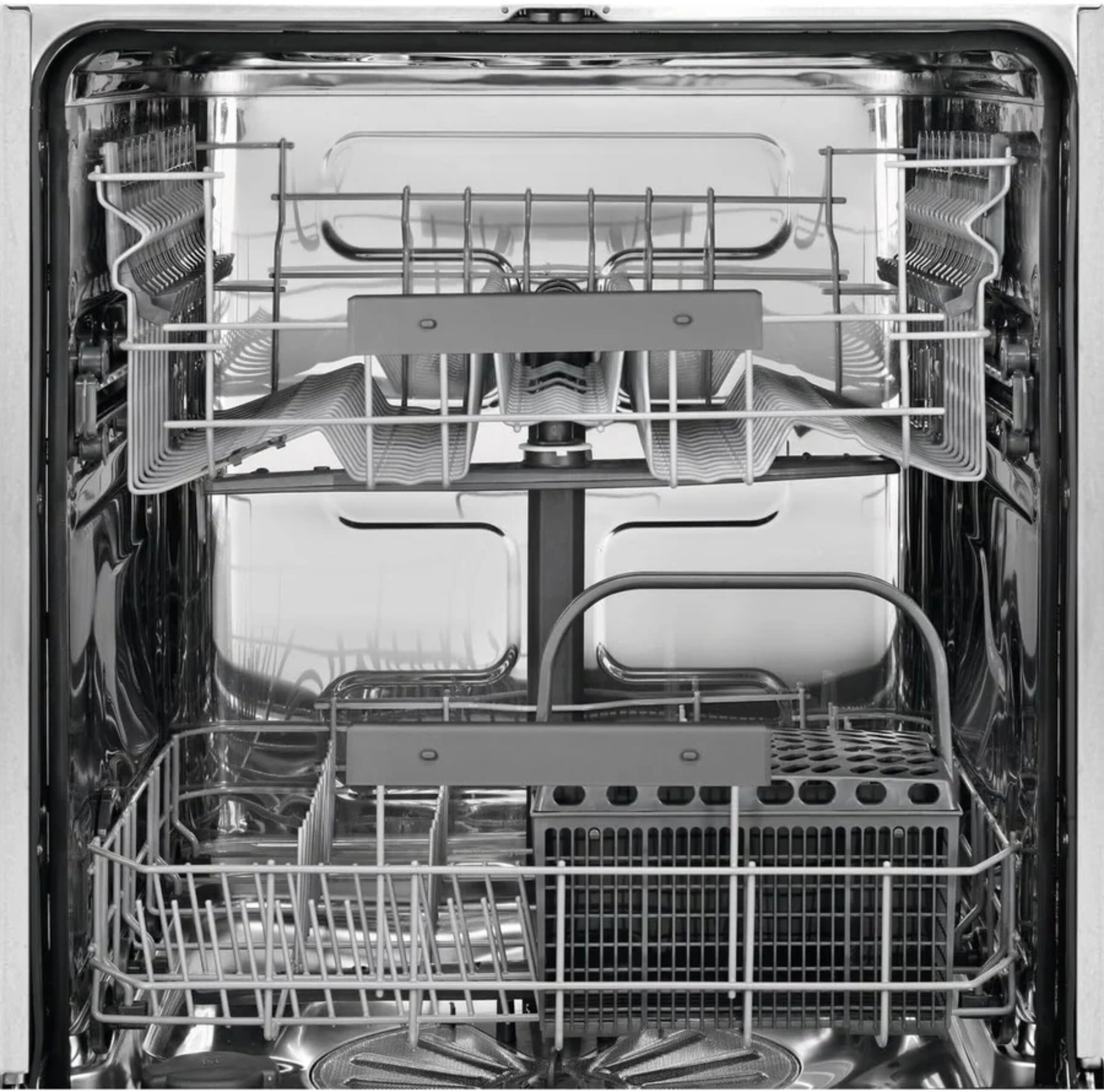 Electrolux Dishwasher ESA47301SW open door with loaded dishes