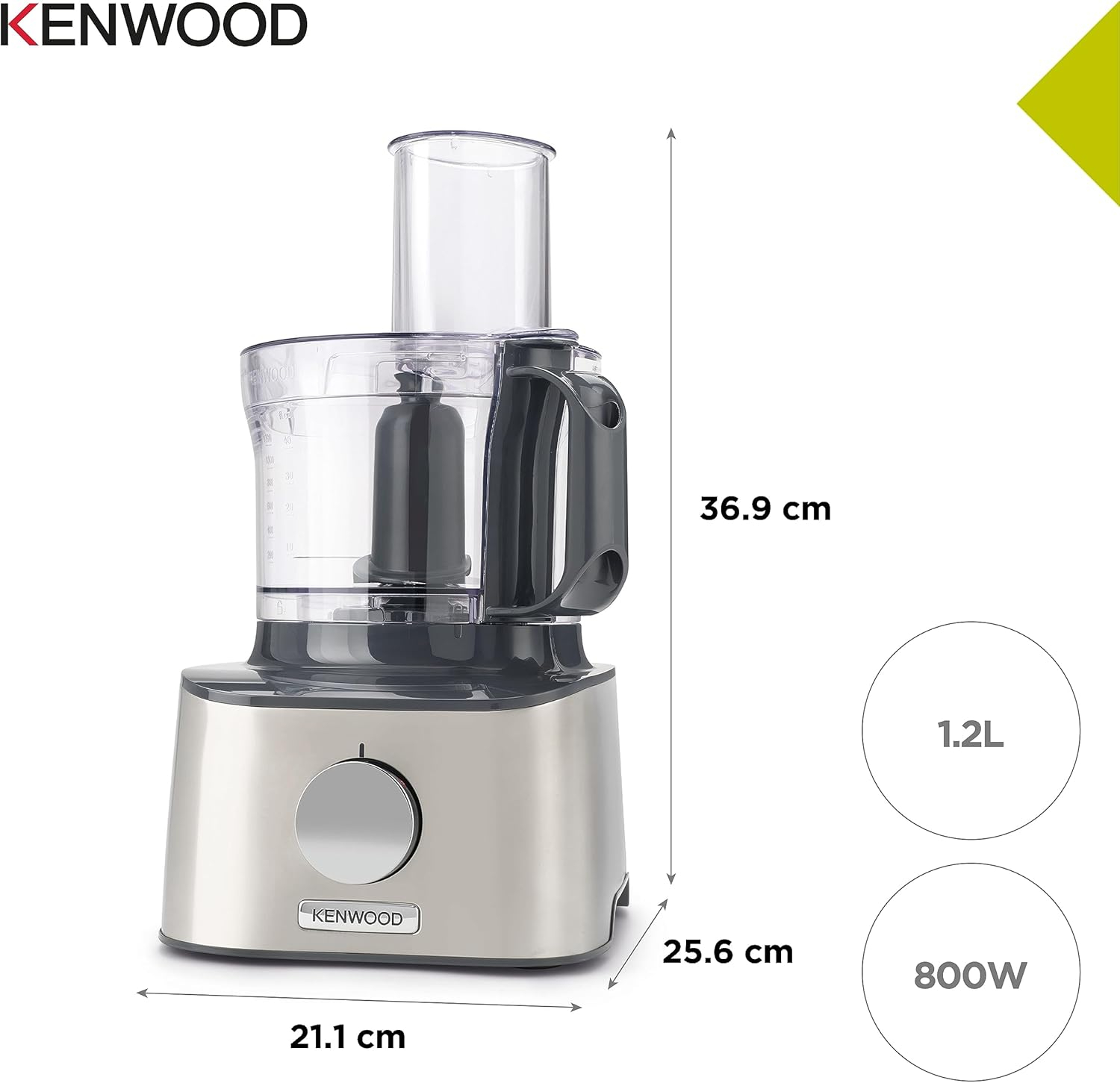 Kenwood Full Size Food Processor FDM307SS front view chopping vegetables