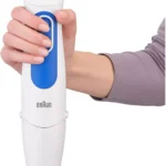 Braun MQ3000WH hand blender front view showing ergonomic handle