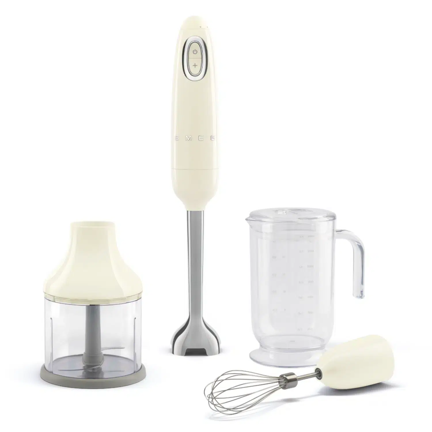 Smeg HBF03CREU hand blender front view in cream color