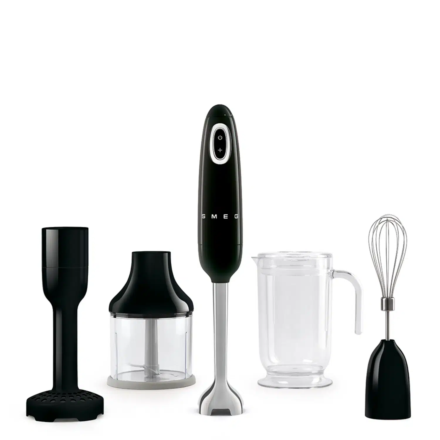 Smeg black hand blender HBF22BLEU on kitchen counter