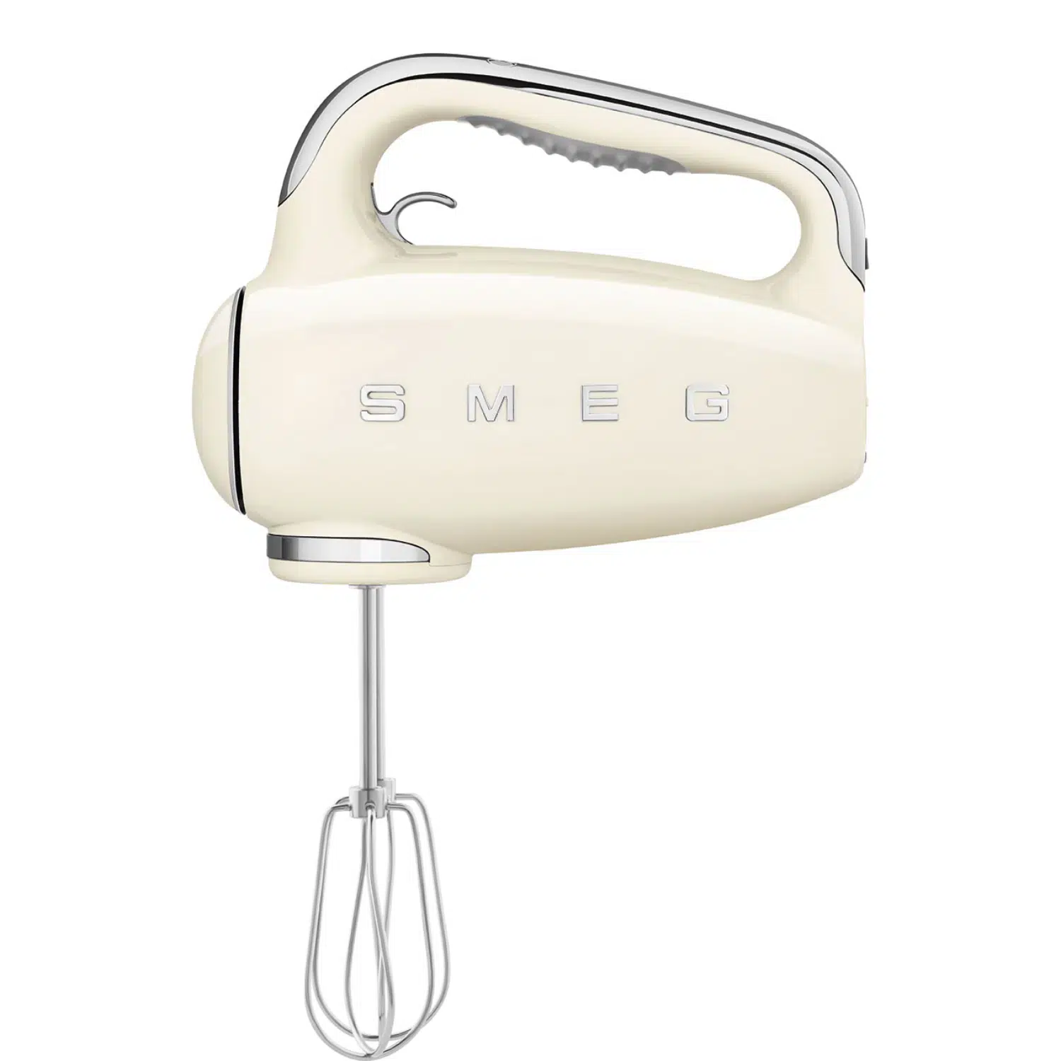 Smeg hand mixer HMF01CREU front view showing retro cream finish
