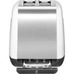 KitchenAid toaster model 5KMT2115EWH back view with manual lever