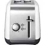 KitchenAid 5KMT2115EWH front view showing crumb tray and controls