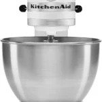 KitchenAid stand mixer white 5K45SSEWH front view with stainless steel bowl