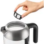 Philips glass kettle HD9339 top view with stainless steel base