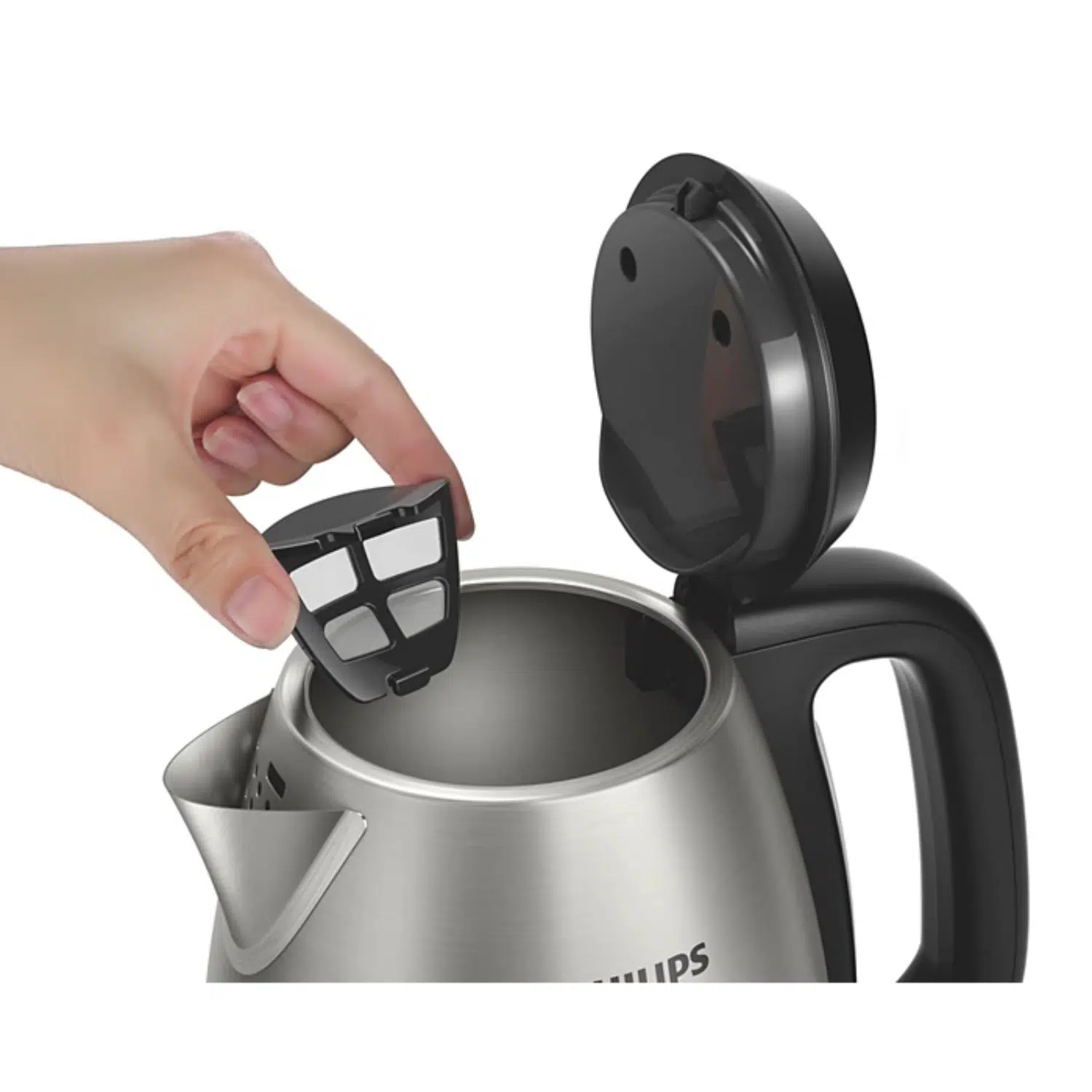 Philips 2200W kettle HD9305/26 top view with wide lid open