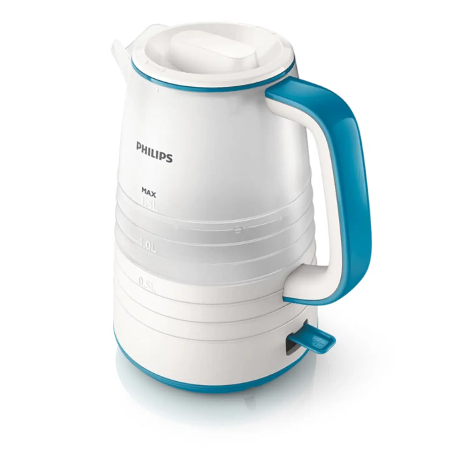 Philips kettle HD9334/12 front view showing lid and water level indicator