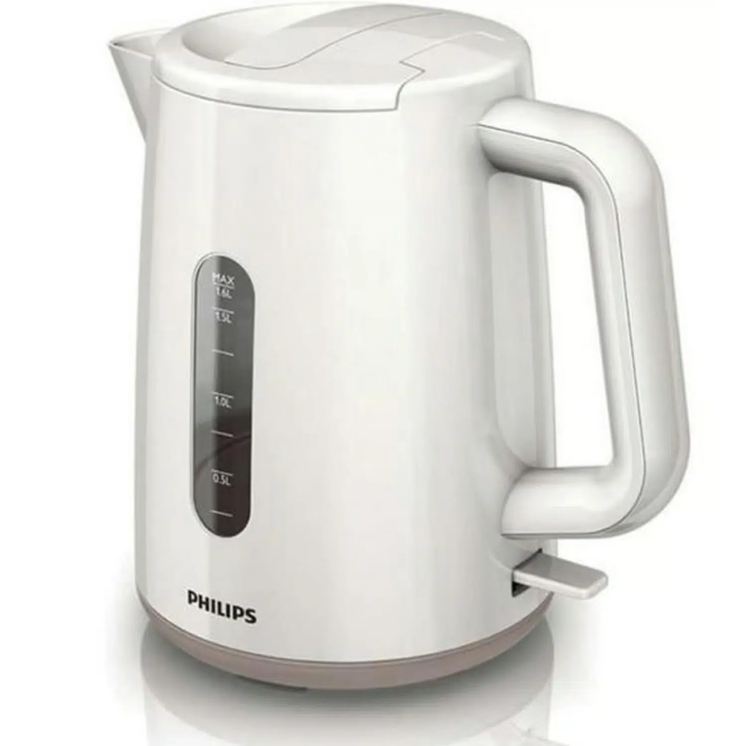 Philips HD9300/91 kettle side view showing sleek white body