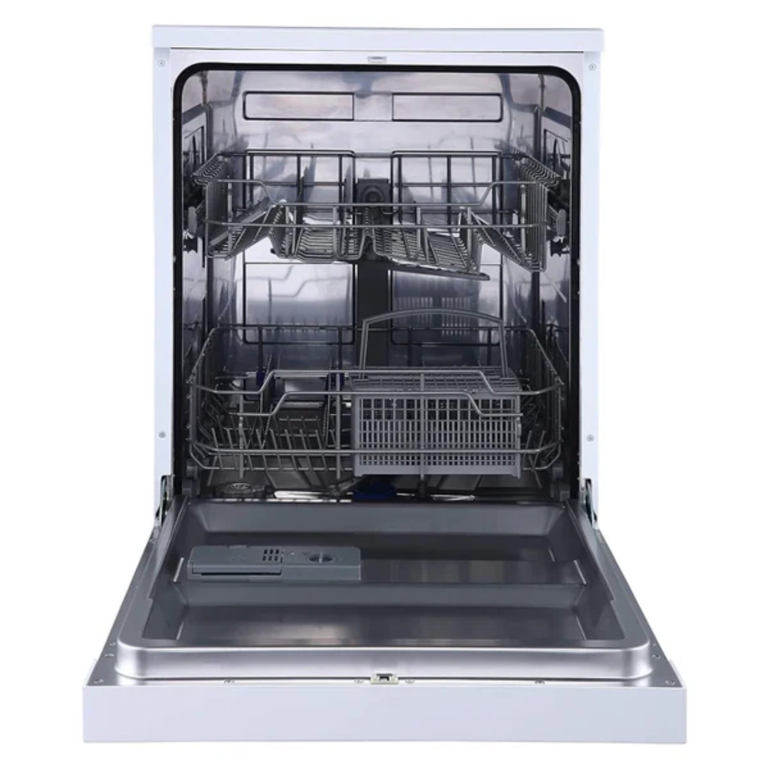 Modern kitchen Sharp dishwasher QW-MB612-WH2 open with racks