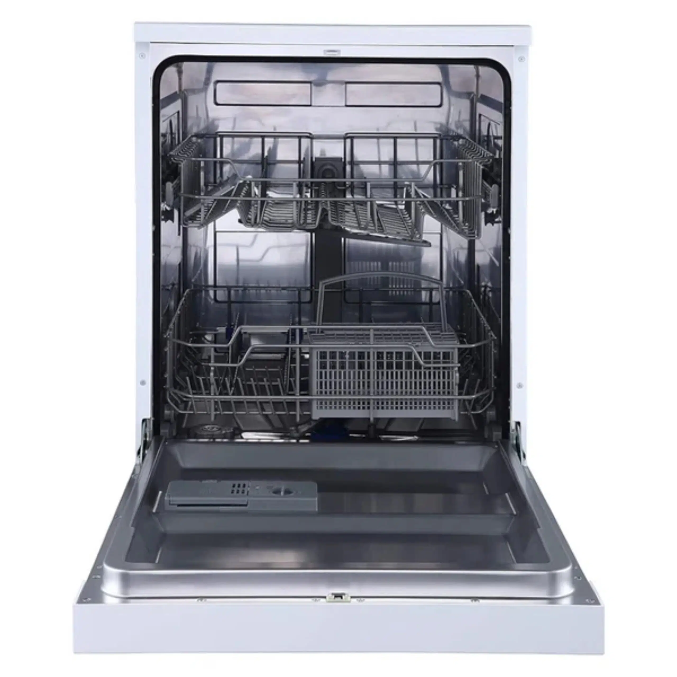 Modern kitchen Sharp dishwasher QW-MB612-WH2 open with racks