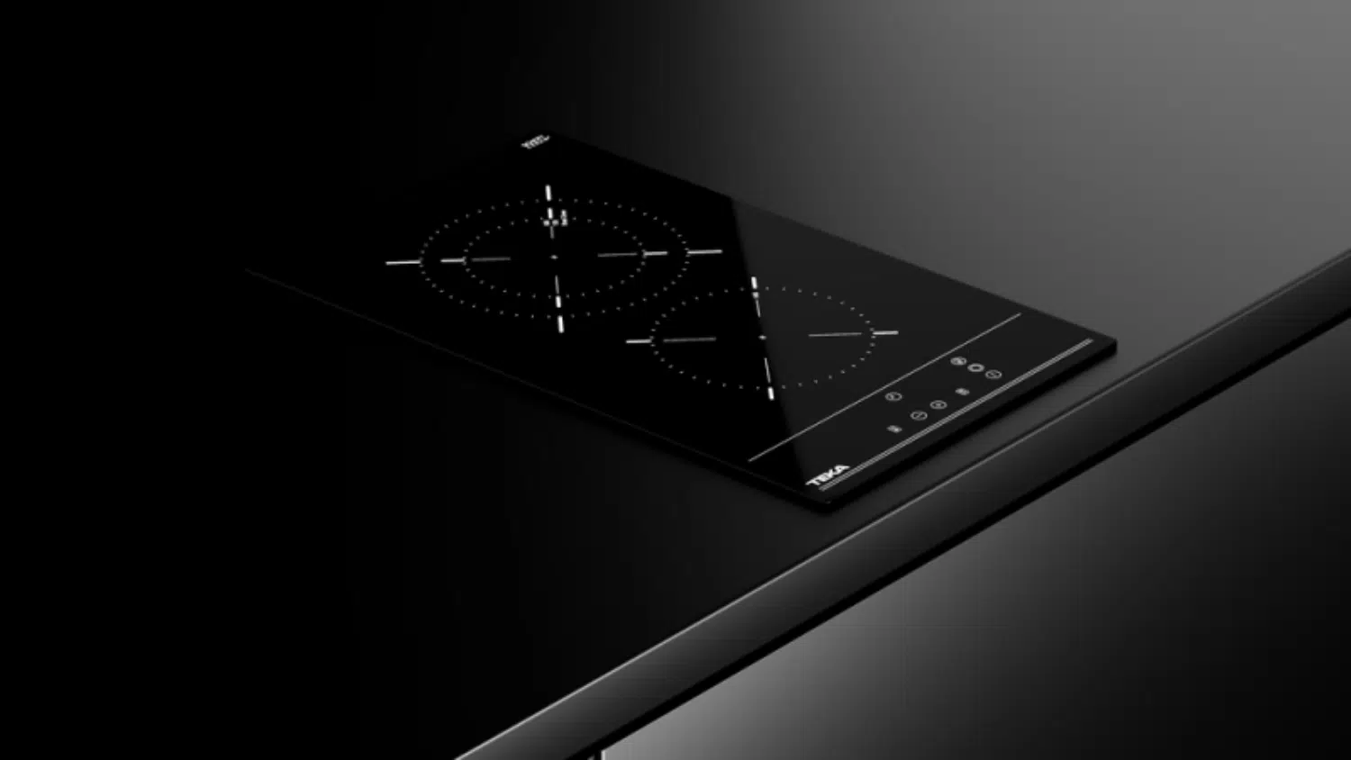 Modern Teka vitroceramic hob in black glass