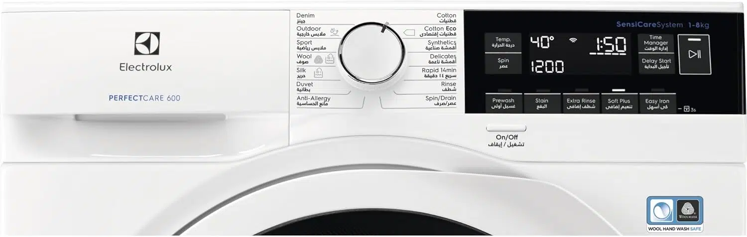 Electrolux Washer 8kgs control panel