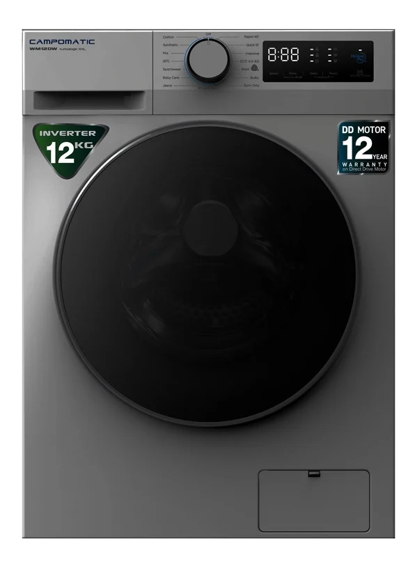 Campomatic Washer 12kg Front Load-Inverter -CAMPWM12DAX