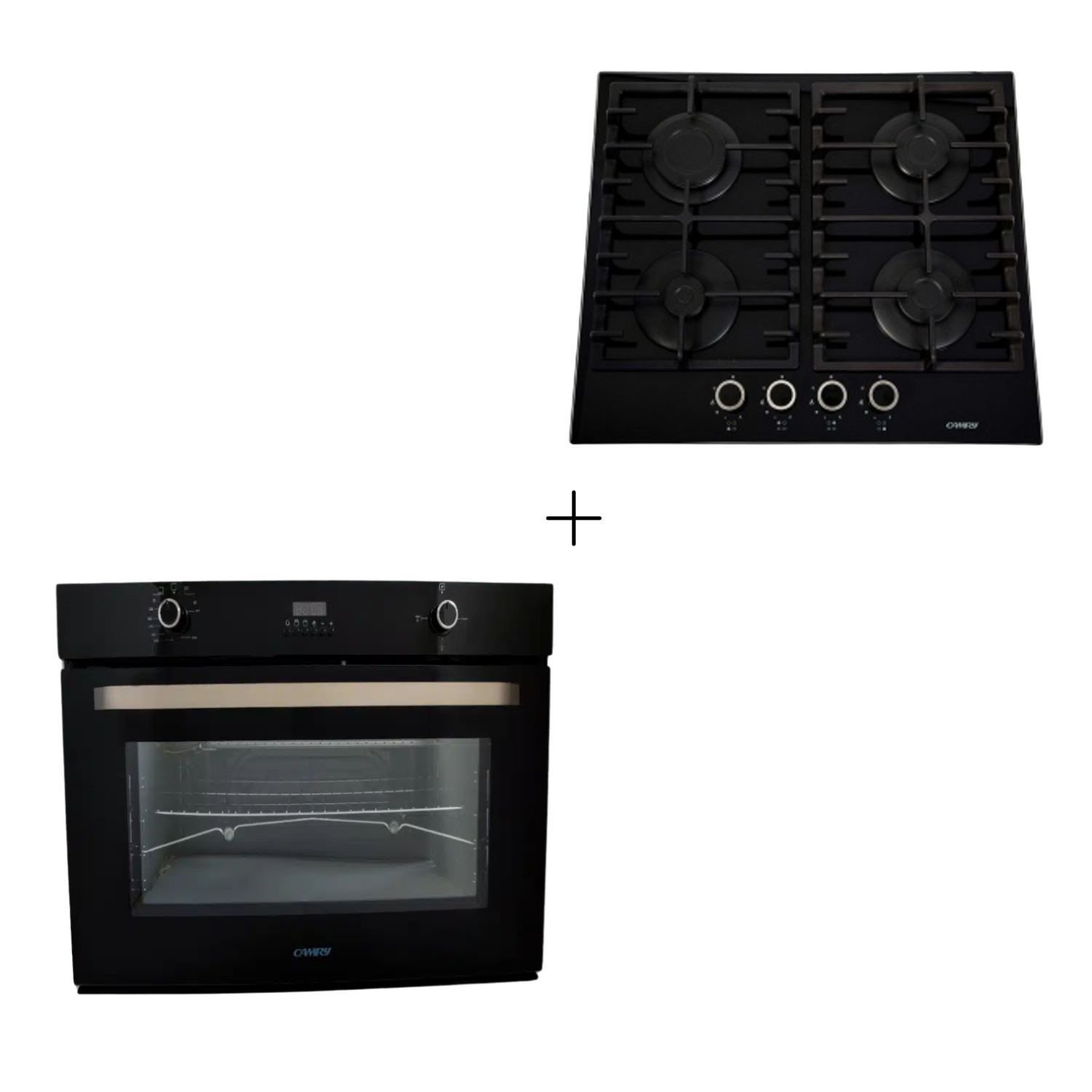 CAMRY 60 cm built in Oven + CAMRY Built-in Hob 60cm GLASS BLACK