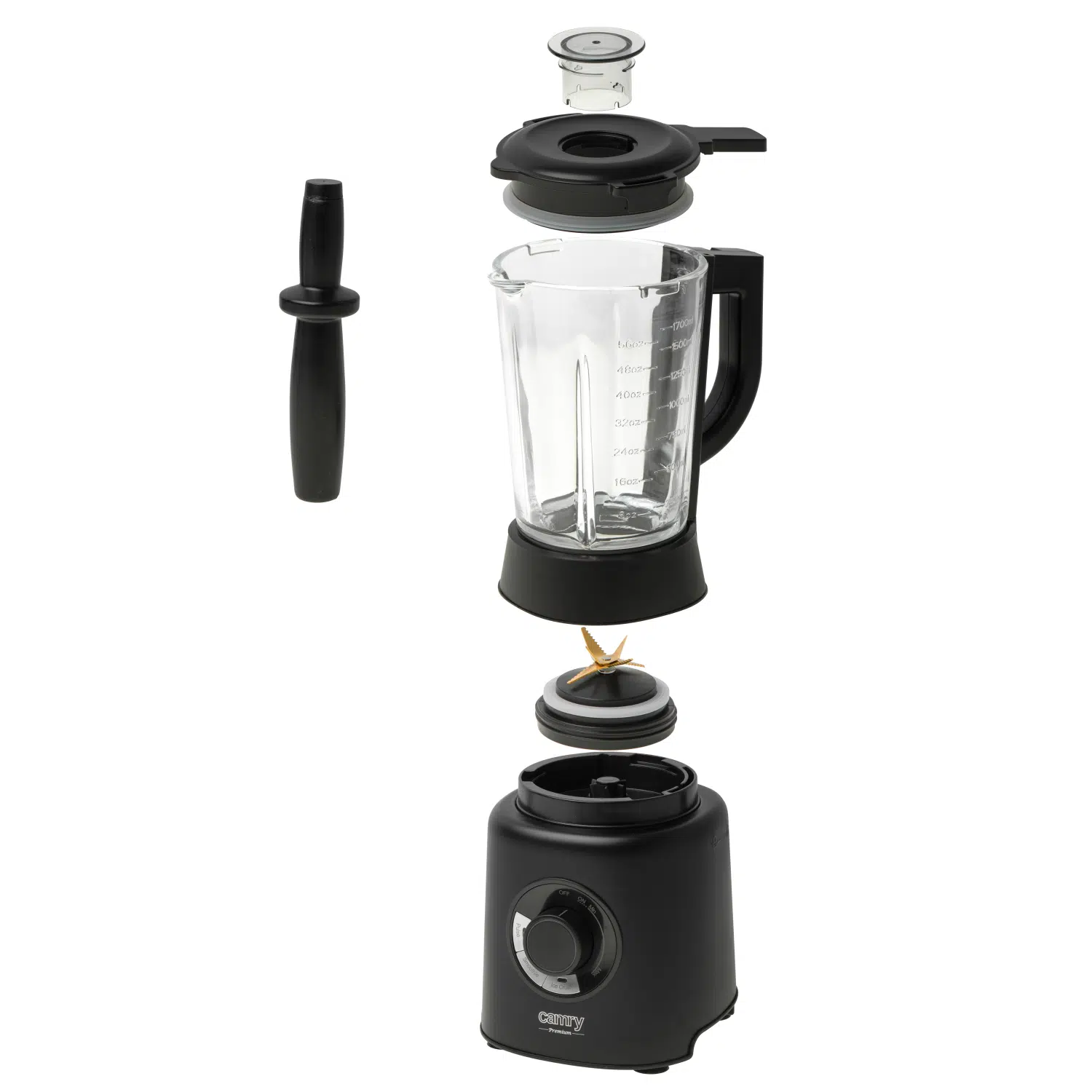 Camry CR4089 blender front view showing stainless steel blades and control panel