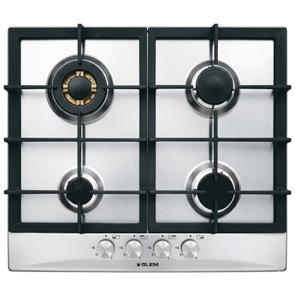 Glem Gas 60 cm Built-In Gas Hob-GLEMGT64HIX