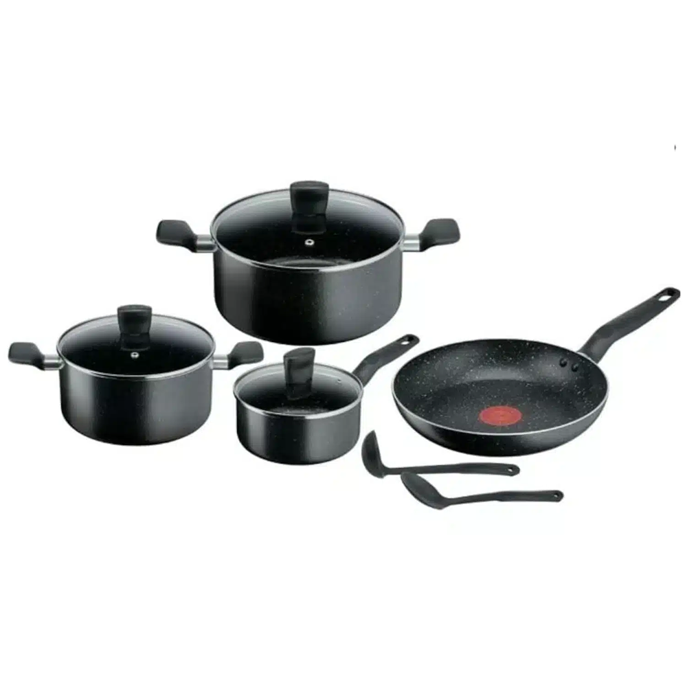 Tefal Dark Stone Cookware Set 9 Piece-B491S985