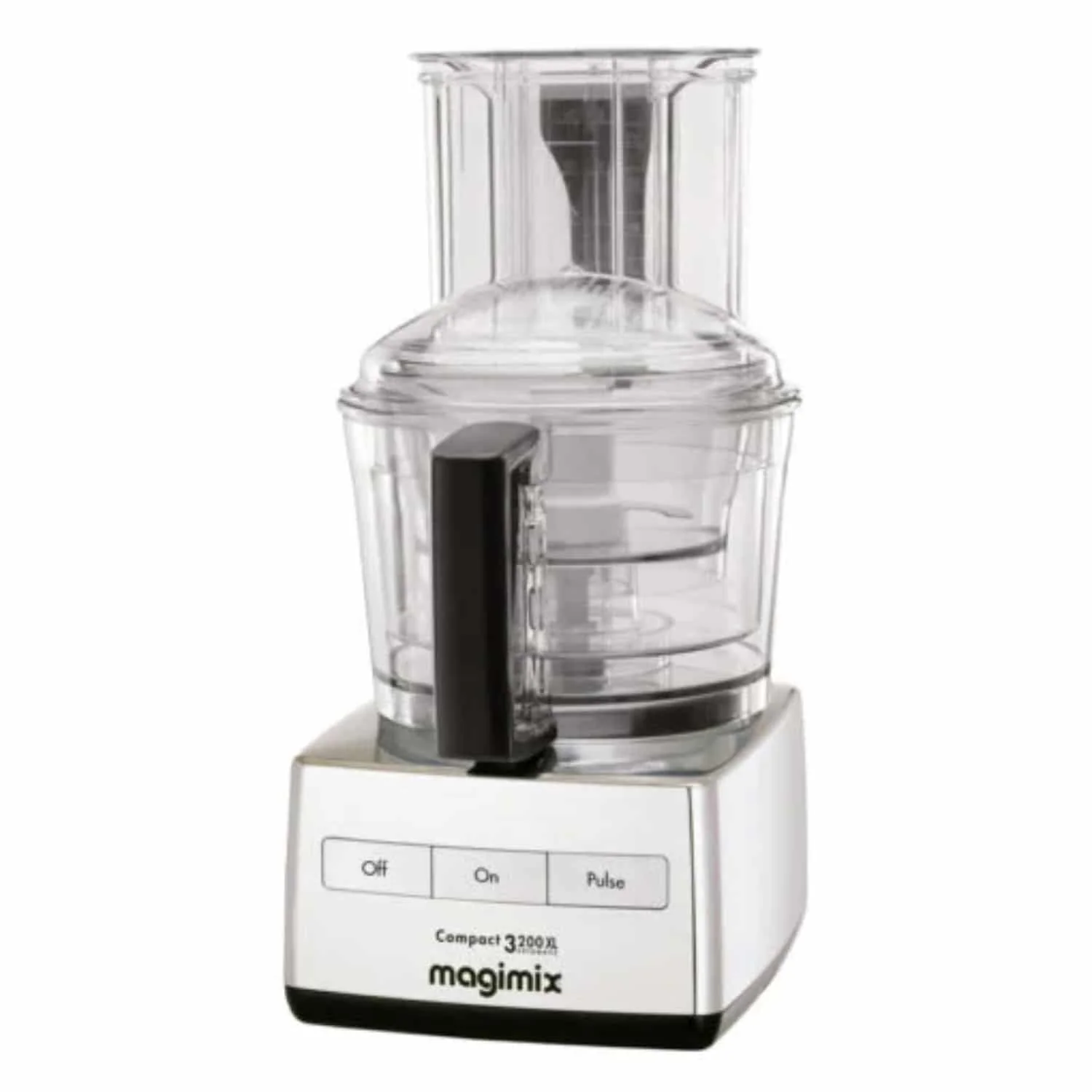 MX3200 Magimix Chrome XL food processor with attachments – front view
