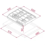 Teka 60 cm Built-In Gas Hob-GZC 64320 BK - Image 2