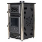 Lily 32 Diesel Stove with Oven in black and silver trim with cast iron hotplate