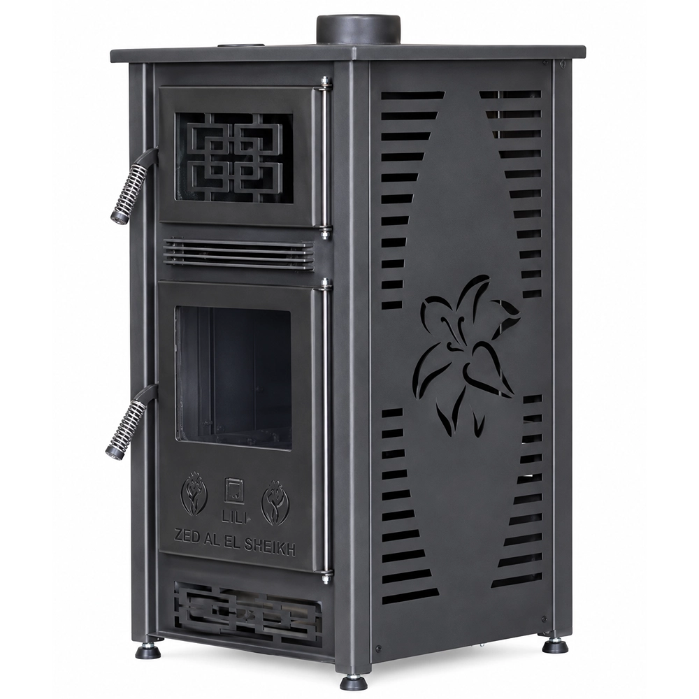 Lily 2253 Diesel Stove with Oven in matte black finish with cast iron top plate