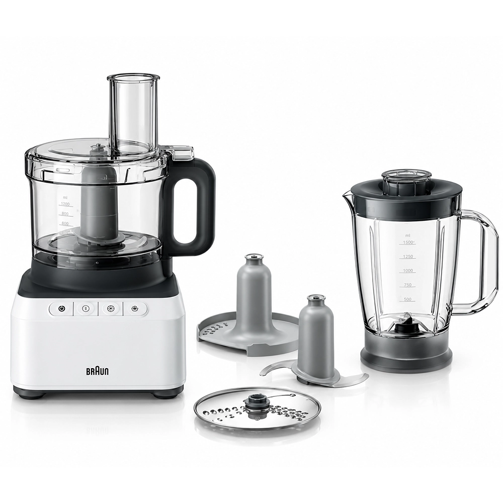BR263509-FP301AI-FP3131WH Braun 800W Food Processor with Blender- FP301AI-FP3131WH - Image 1